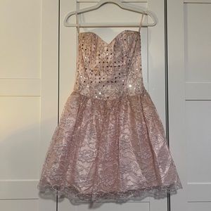 Vintage cocktail dress - ballerina pink with sequins